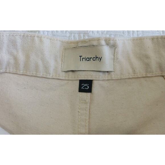 Triarchy Womens Ms Triarchy Jeans Sz 25 Wide Leg Off White Ivory‎ High Rise - Picture 4 of 8